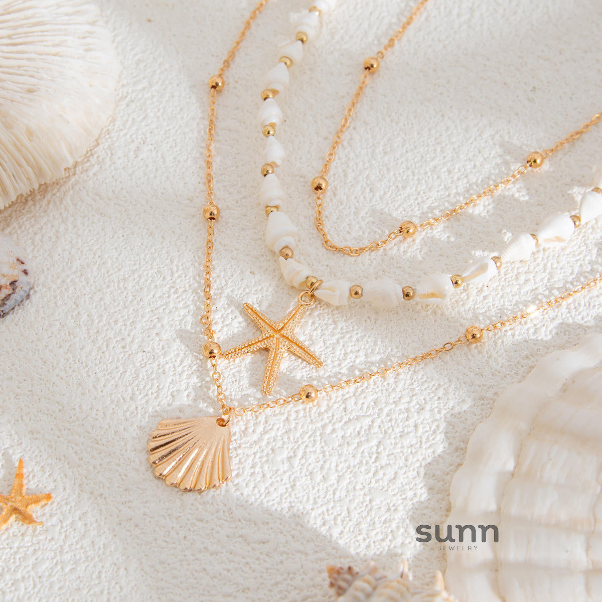 Jacee Layered Ocean Charm Jewelry [2XXQ6HSG]