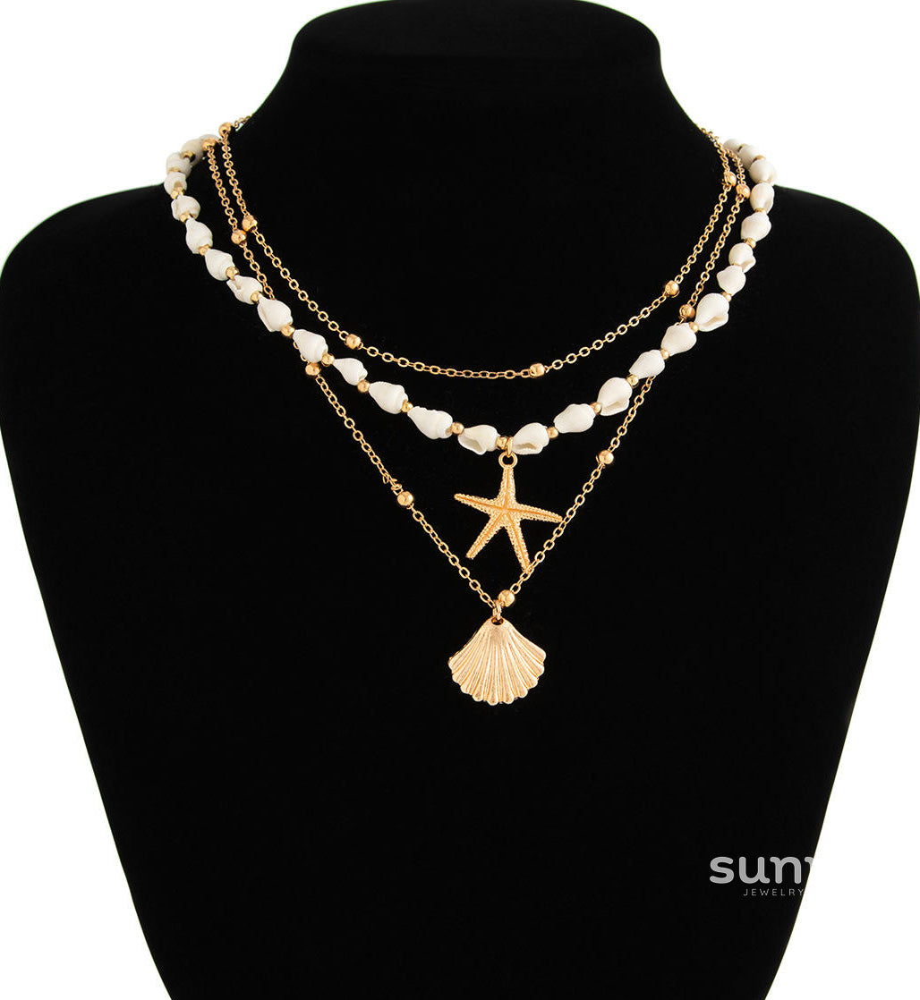 Jacee Layered Ocean Charm Jewelry [SDMKRN0H]