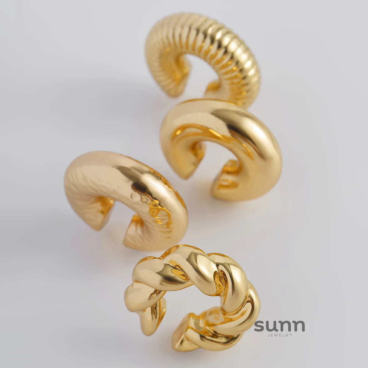 Jacee Twisted C-Shape Ear Cuff Set