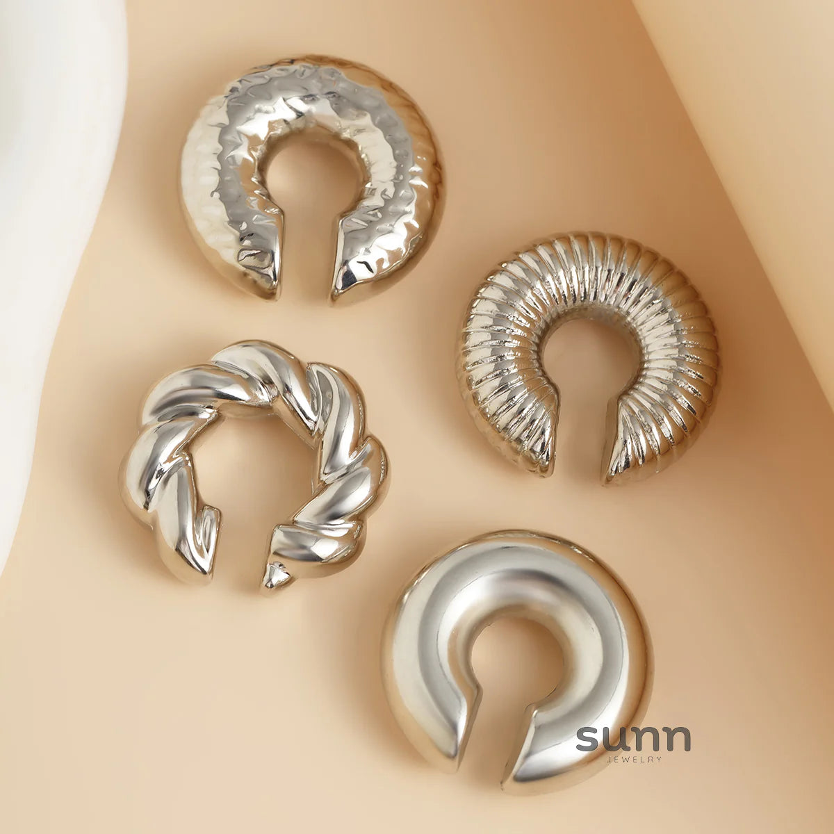 Jacee Twisted C-Shape Ear Cuff Set