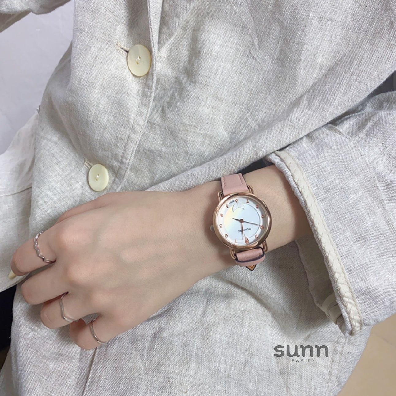 Jacelyn Radiant Mother-of-Pearl Watch [ZO3O75AR]