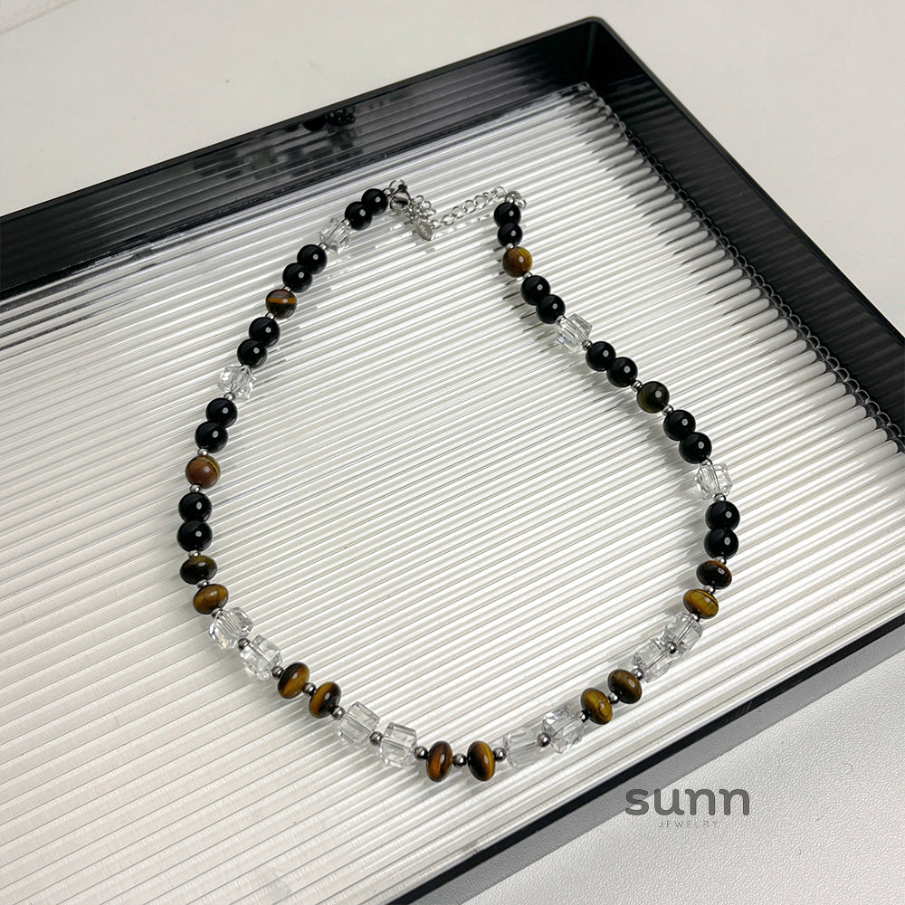 Jacelyn Tiger Eye Crystal Necklace [FBW5AF36]