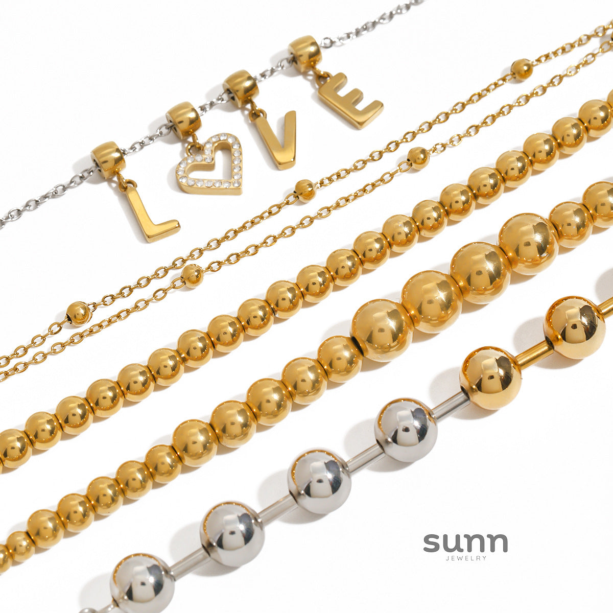 Jackeline Layered Charm Bracelet Set [0S47UF2C]