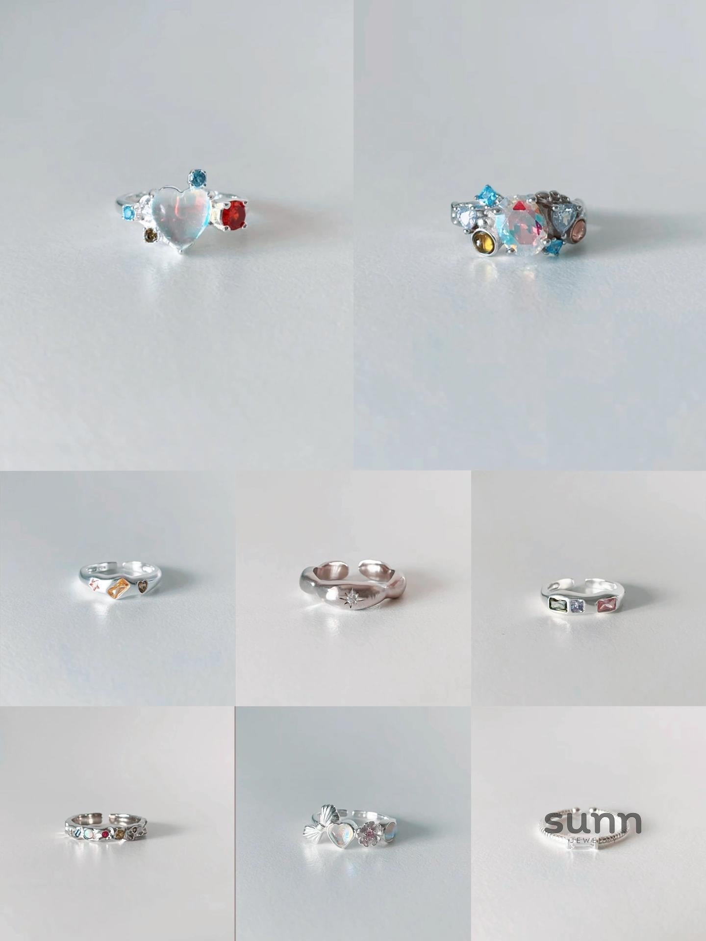 Jacklyn Dainty Silver Open Rings [YS6D52R8]