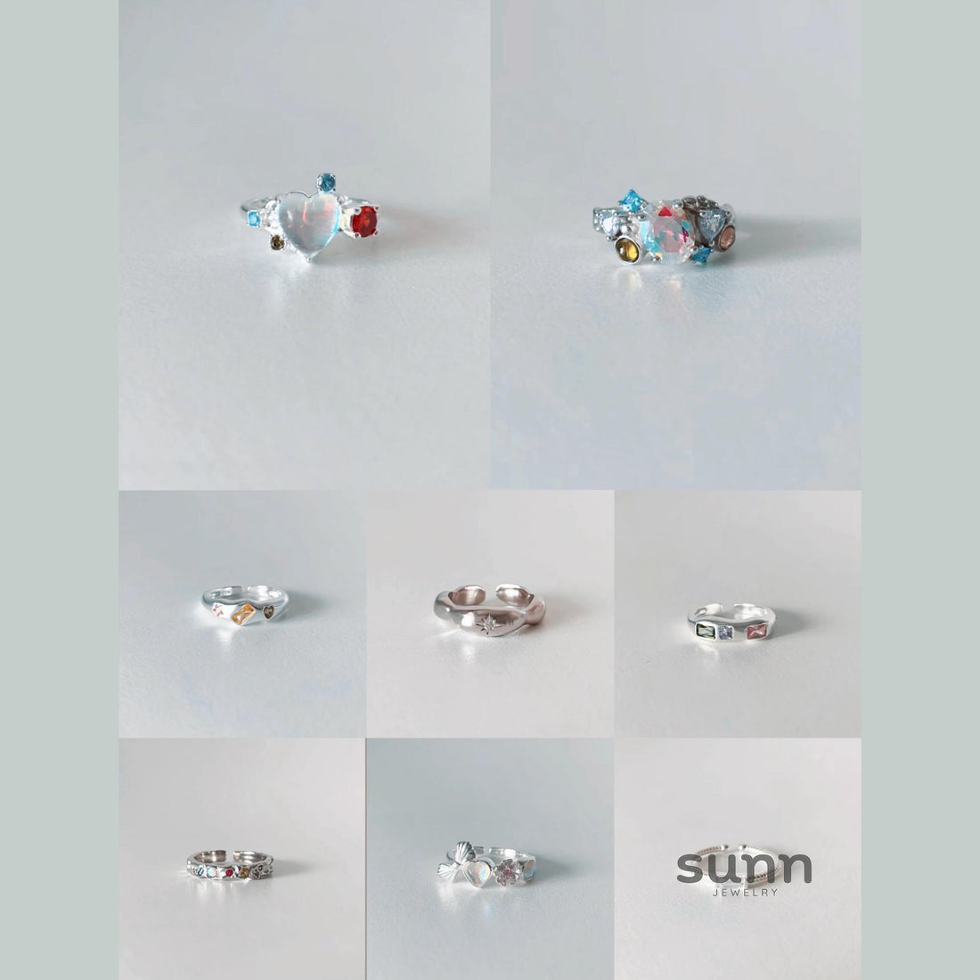 Jacklyn Dainty Silver Open Rings [NLQRYESA]