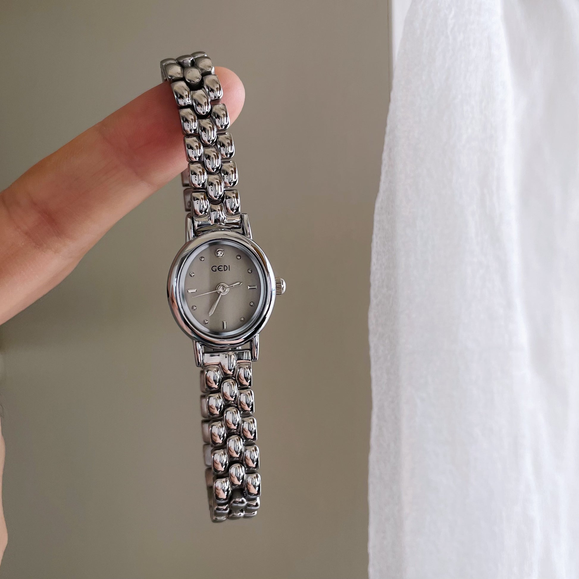 Jacklyn Oval Steel Watch [Q6JDKFL8]