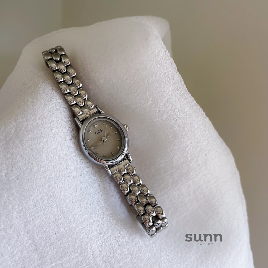 Jacklyn Oval Steel Watch [Q6JDKFL8]