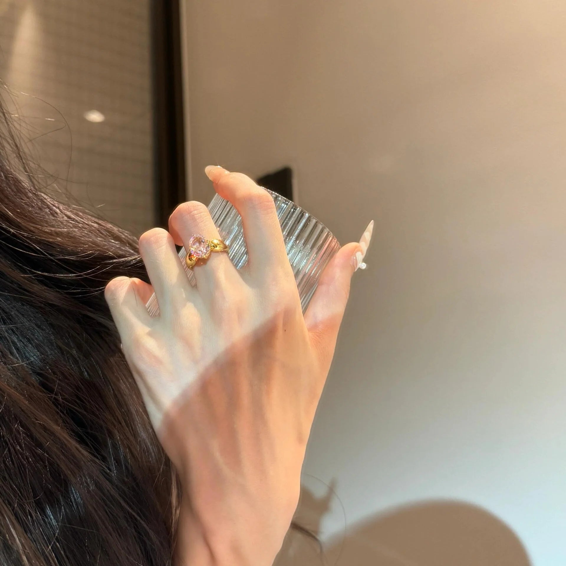 Jadalyn Pink Starburst Ring