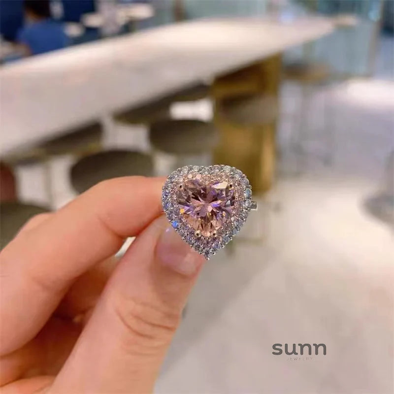Jadalynn Pink Heart Zircon Set