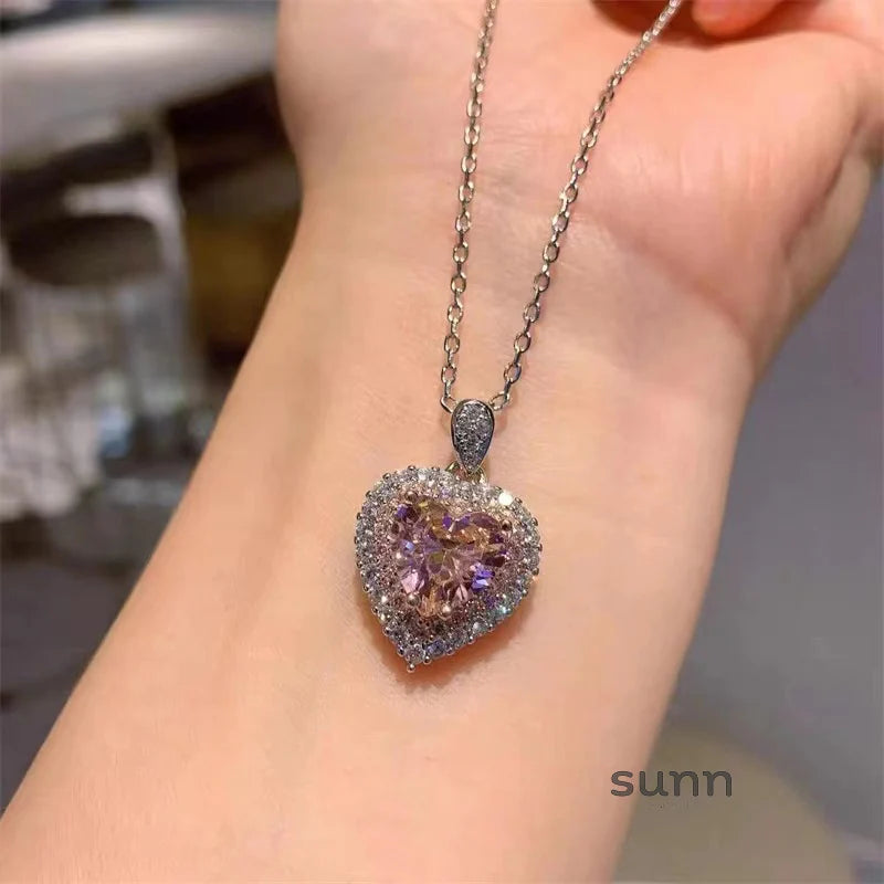 Jadalynn Pink Heart Zircon Set