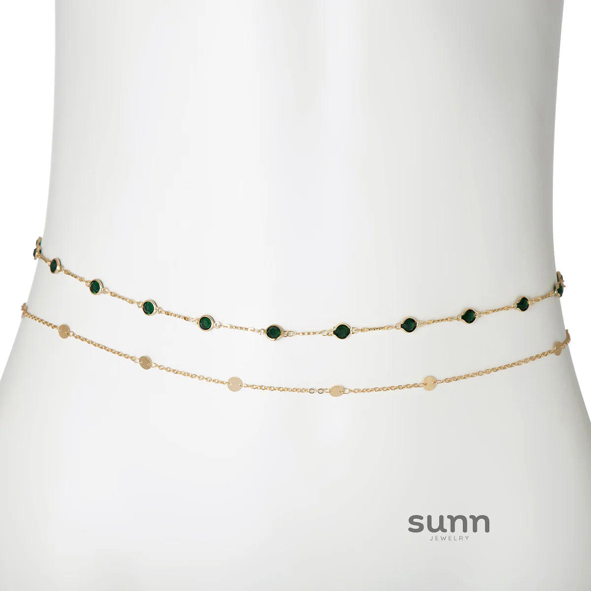 Jade Layered Zircon Body Chain