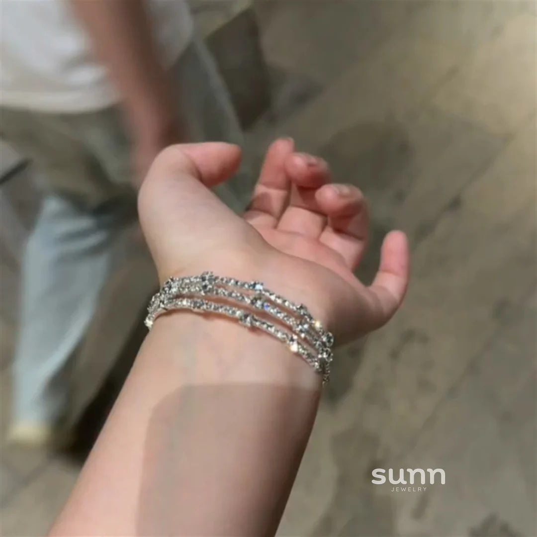 Jadelynn Silver Zircon Cuff