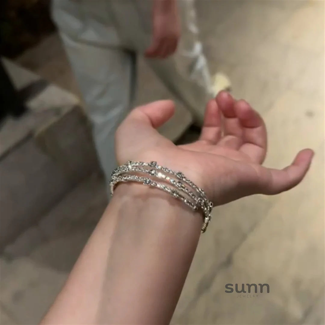 Jadelynn Silver Zircon Cuff