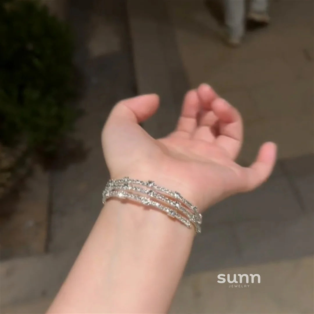 Jadelynn Silver Zircon Cuff