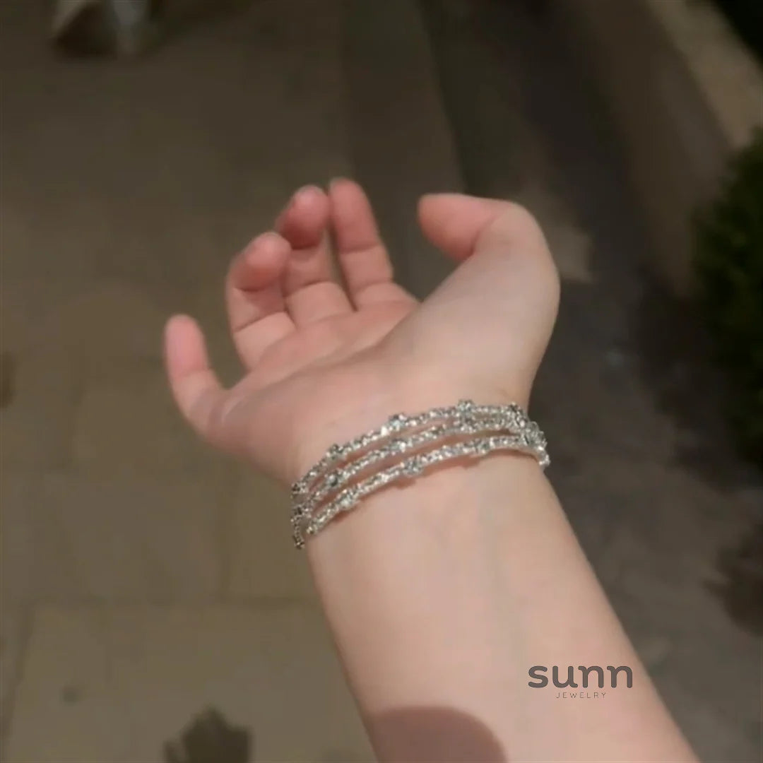 Jadelynn Silver Zircon Cuff
