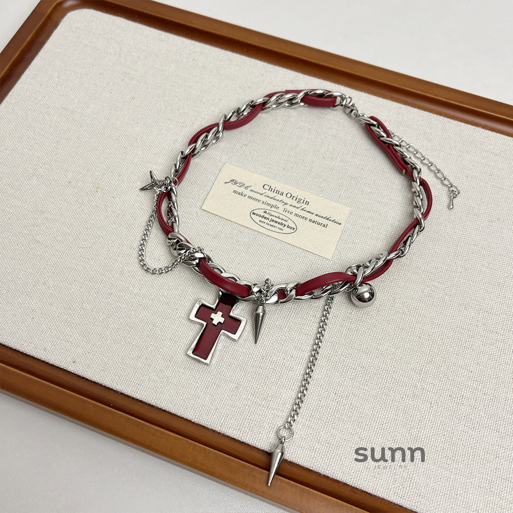 Jadore Rivet Cross Choker [FM6702WT]