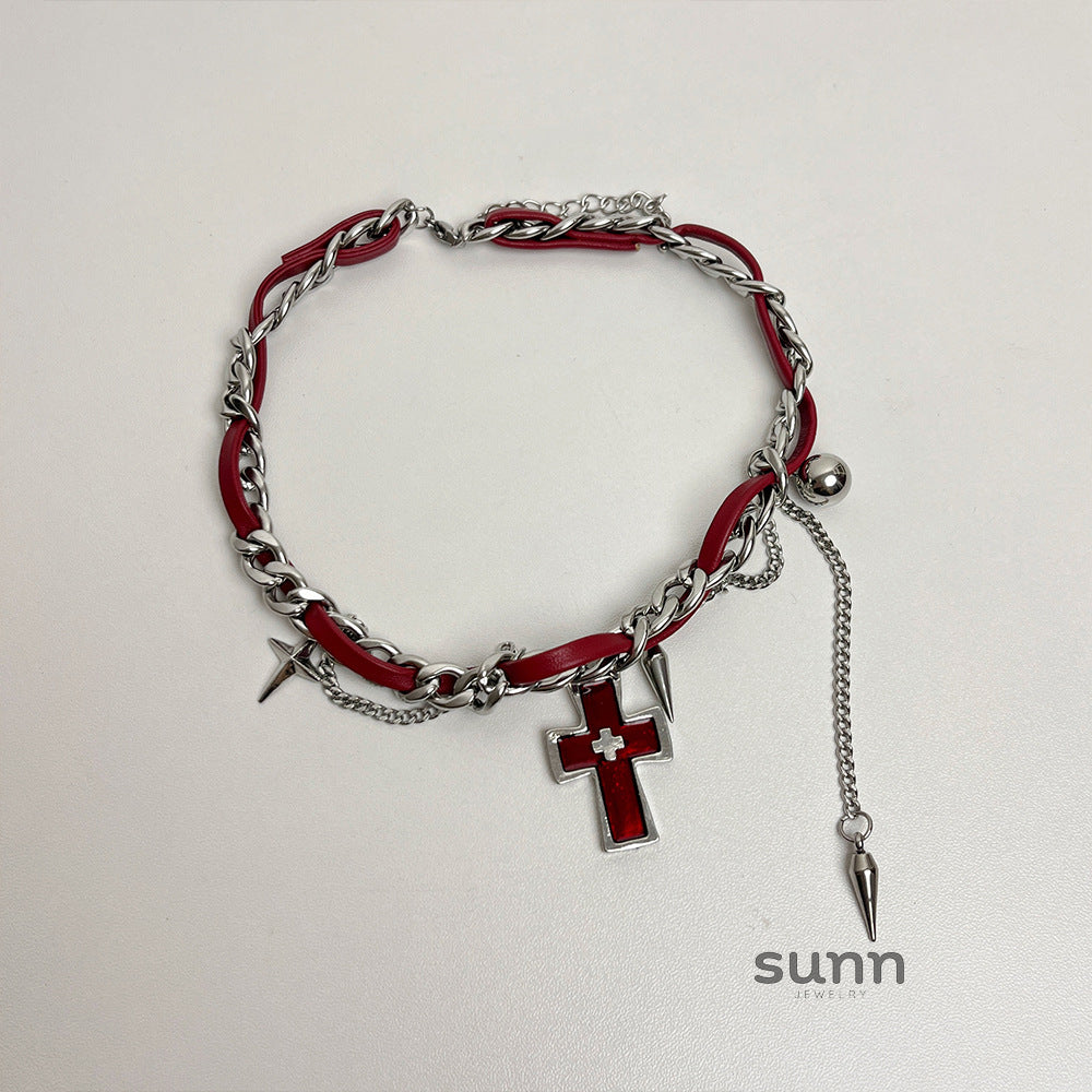Jadore Rivet Cross Choker [PEDUT1R4]
