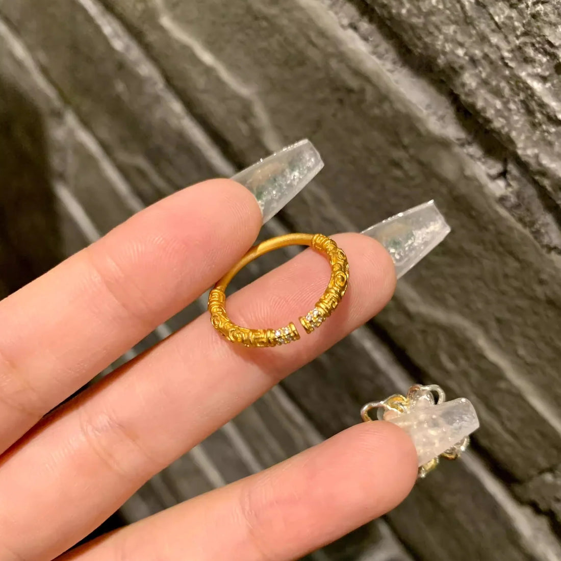 Jae Golden Cudgel Open Ring