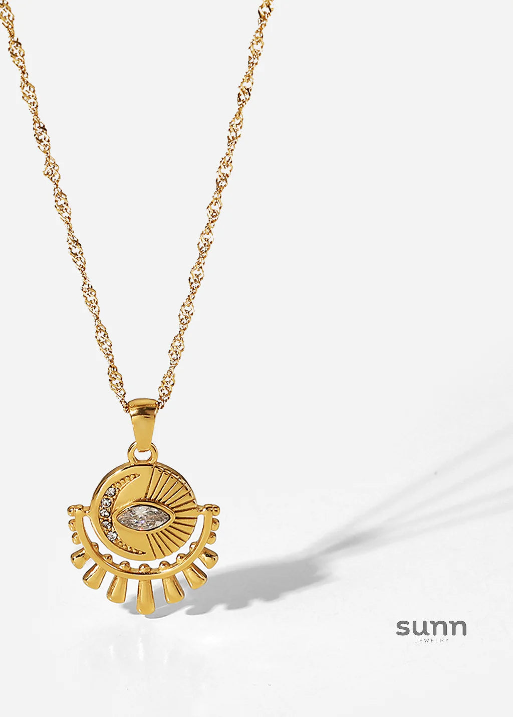 Jaedyn Zircon Eye Pendant Necklace