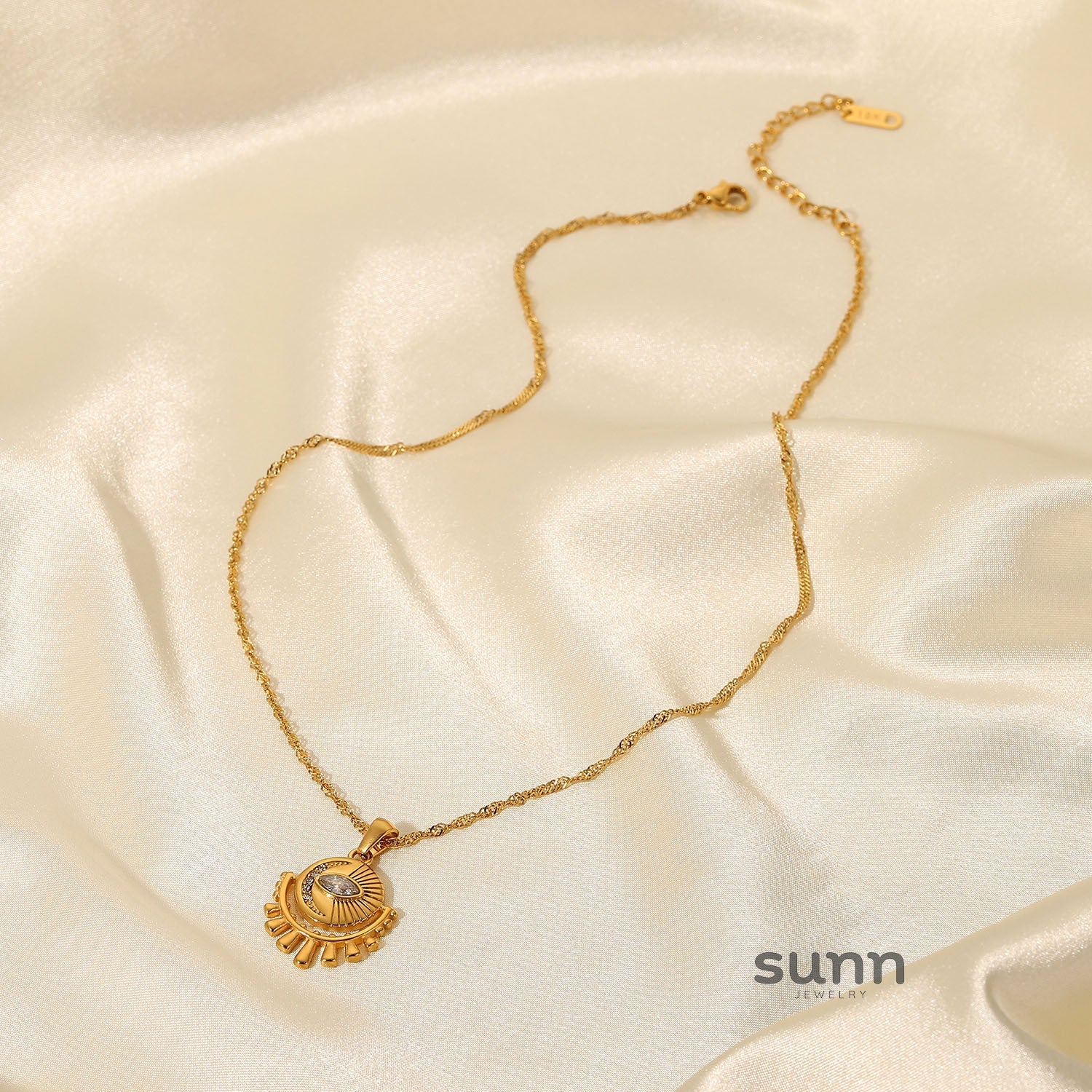 Jaedyn Zircon Eye Pendant Necklace