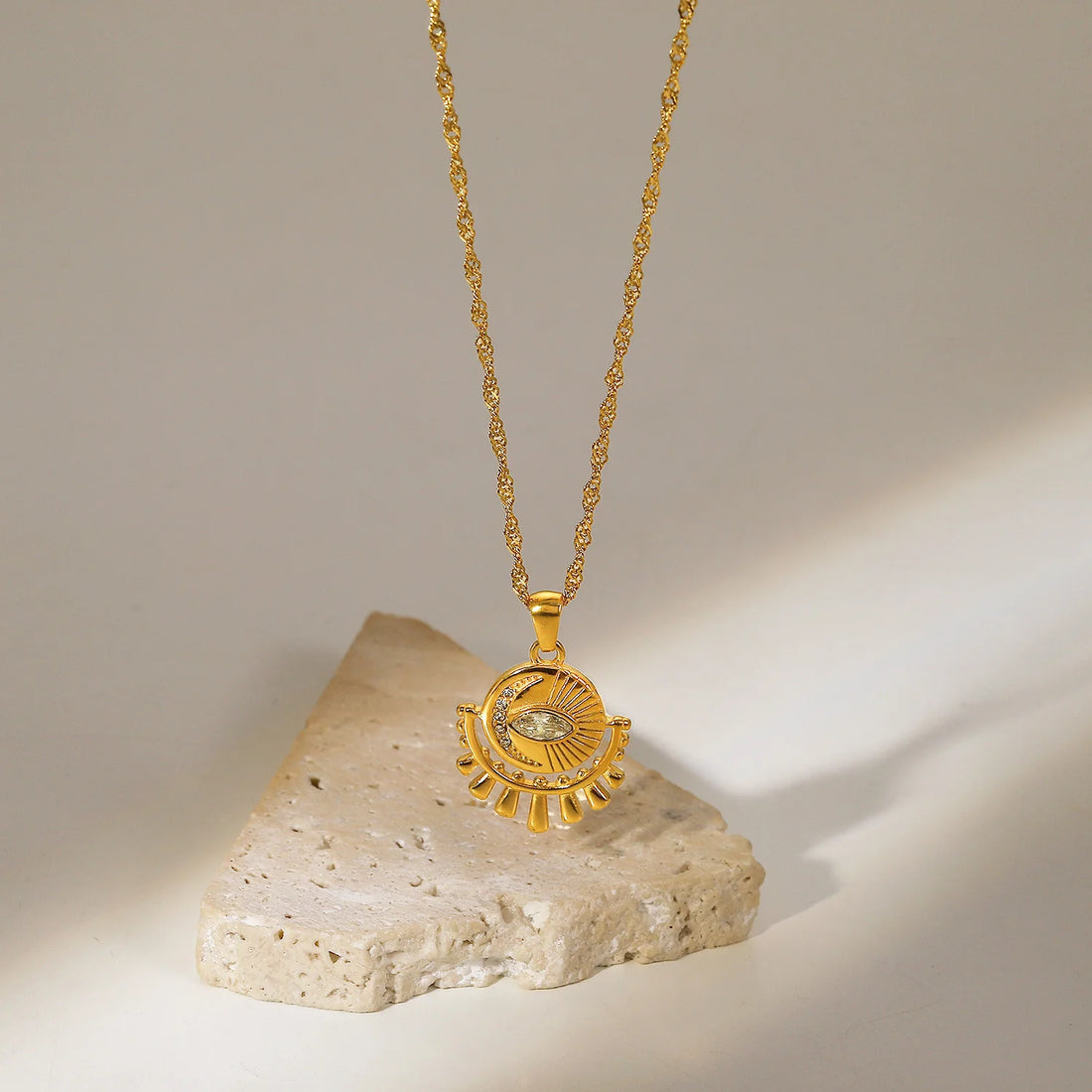 Jaedyn Zircon Eye Pendant Necklace