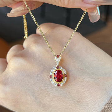 Jaidah Romanesque Ruby Necklace [E2P12EW3]