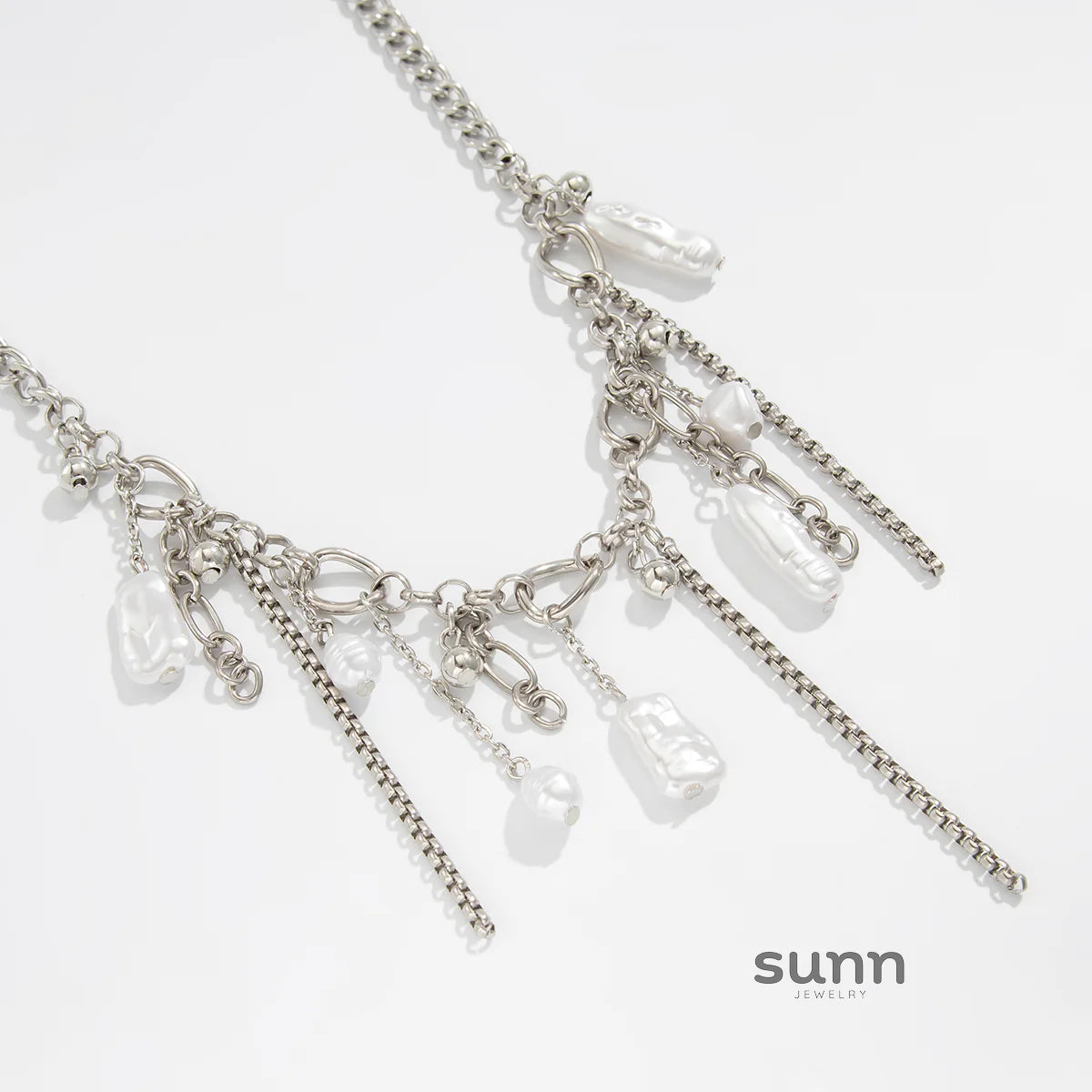 Jaide Layered Pearl Tassel Necklace