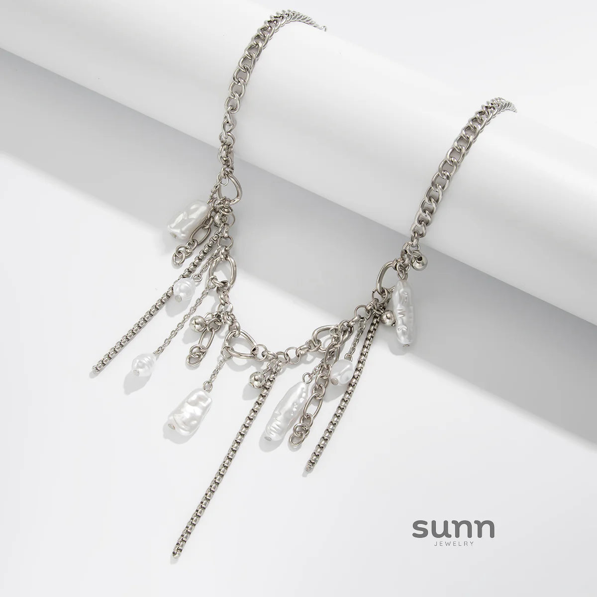 Jaide Layered Pearl Tassel Necklace