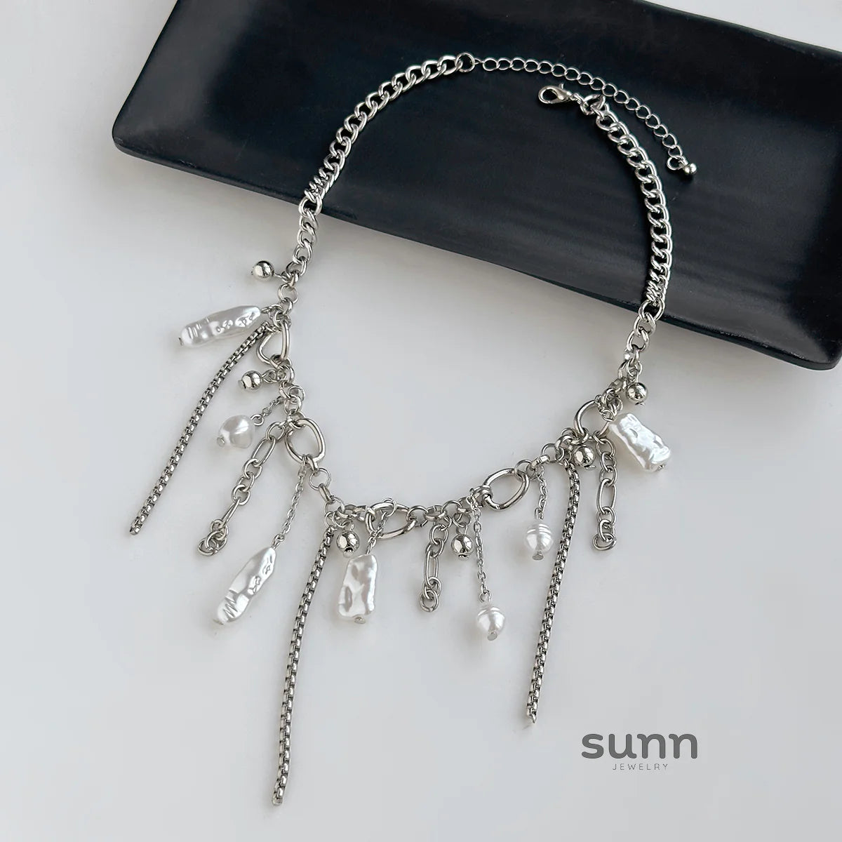 Jaide Layered Pearl Tassel Necklace