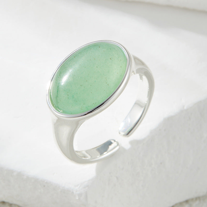 Jaiden Agate Aventurine Oval Ring [0LV05I1T]