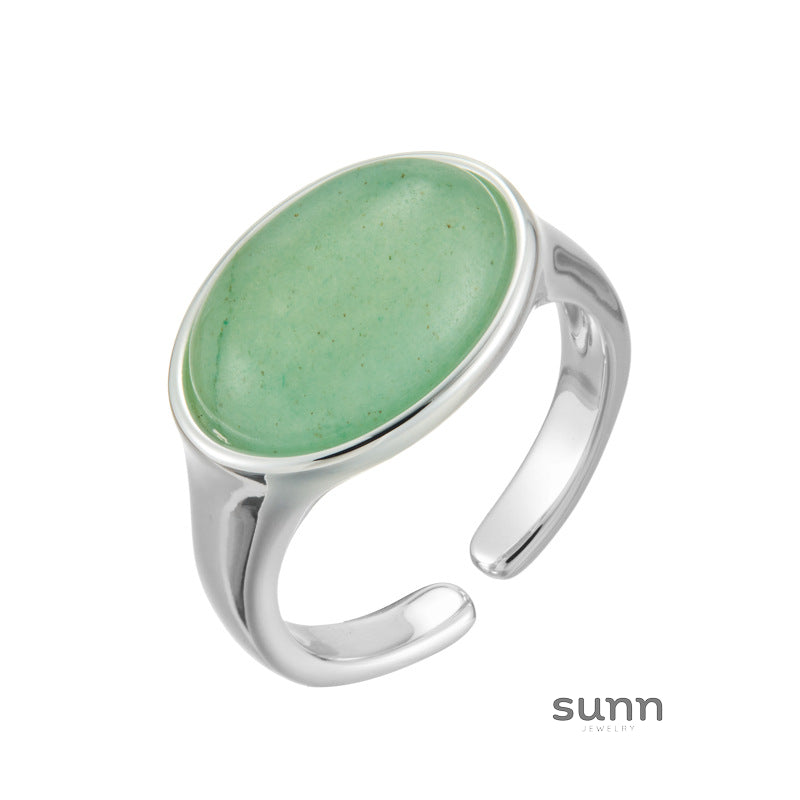 Jaiden Agate Aventurine Oval Ring [SNXG5U90]