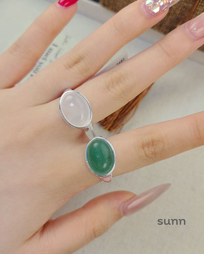 Jaiden Agate Aventurine Oval Ring [EA1RVPDY]