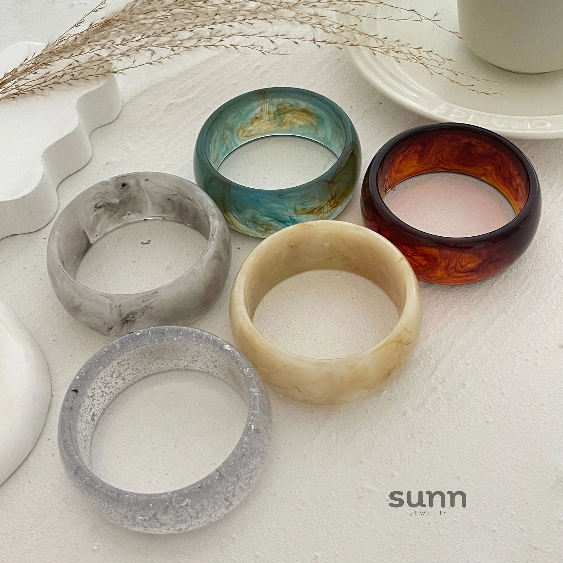 Jaidyn Swirl Acrylic Cuff Bracelet