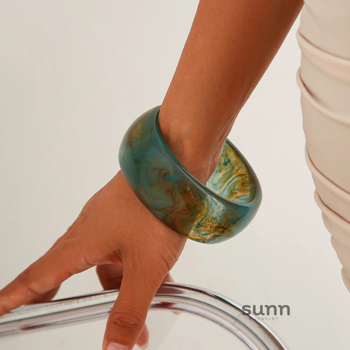 Jaidyn Swirl Acrylic Cuff Bracelet