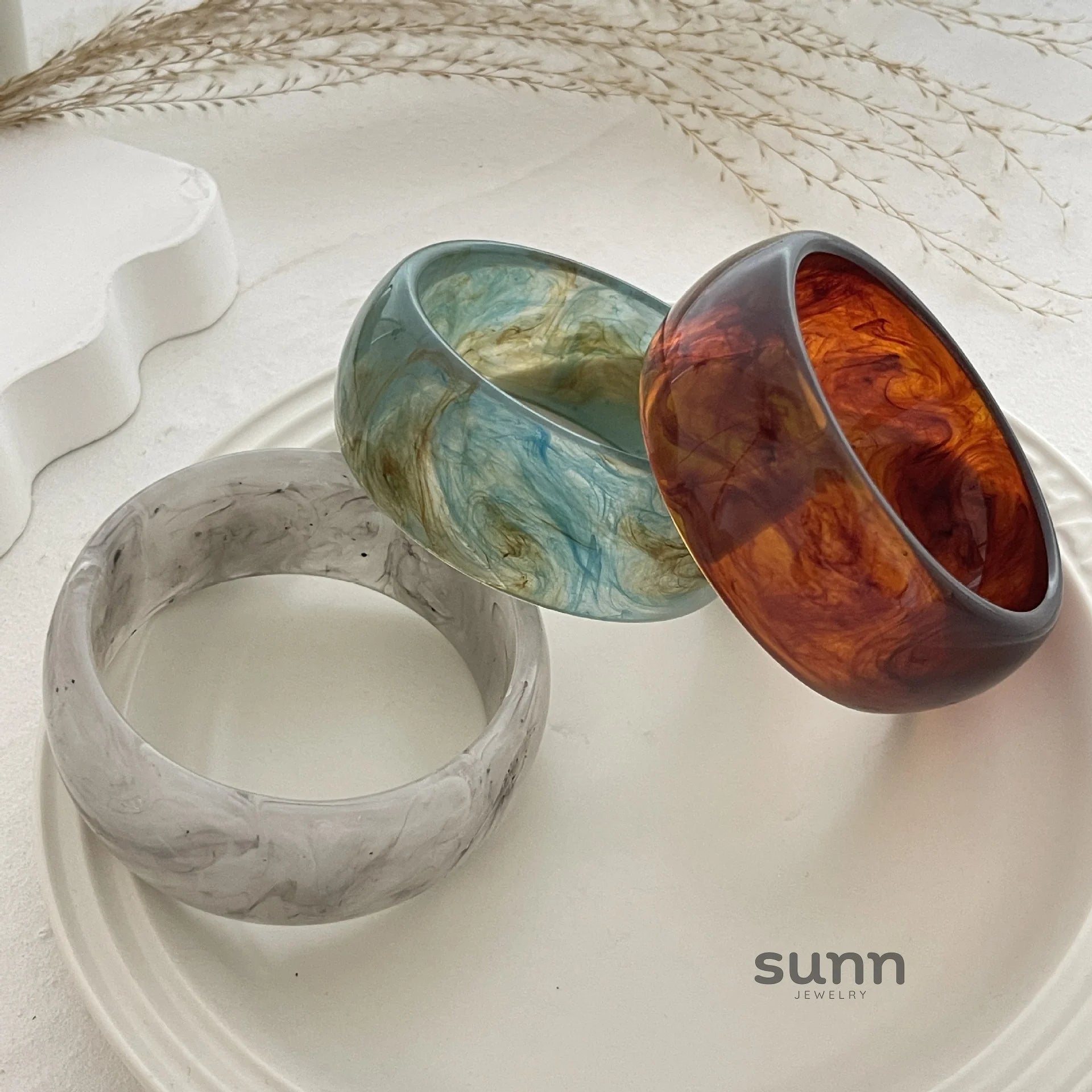Jaidyn Swirl Acrylic Cuff Bracelet