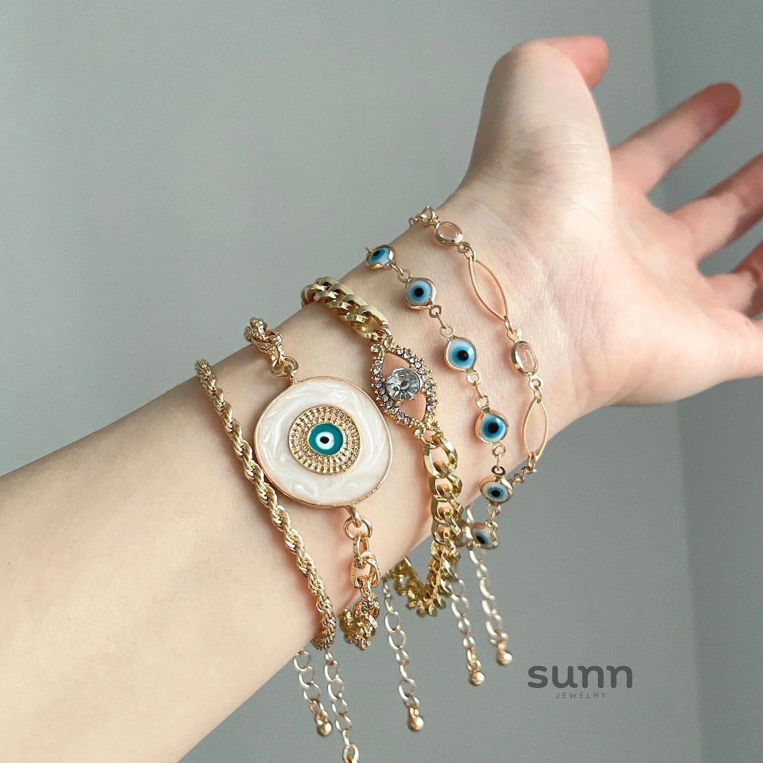 Jaimee Beaded Evil Eye Bracelet Set