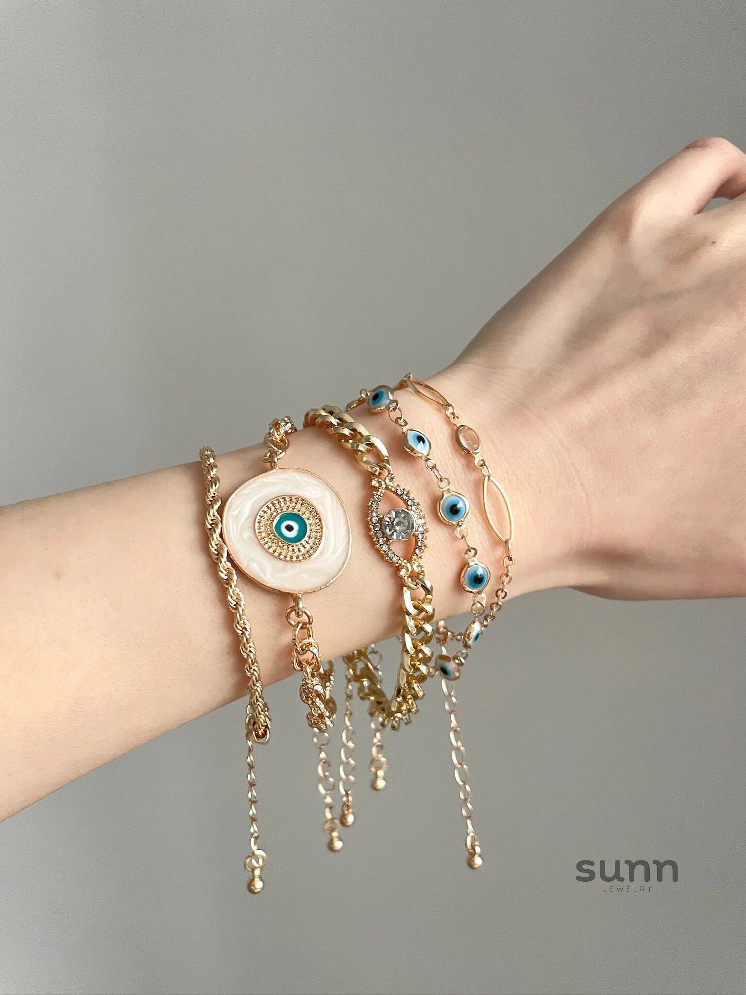 Jaimee Beaded Evil Eye Bracelet Set