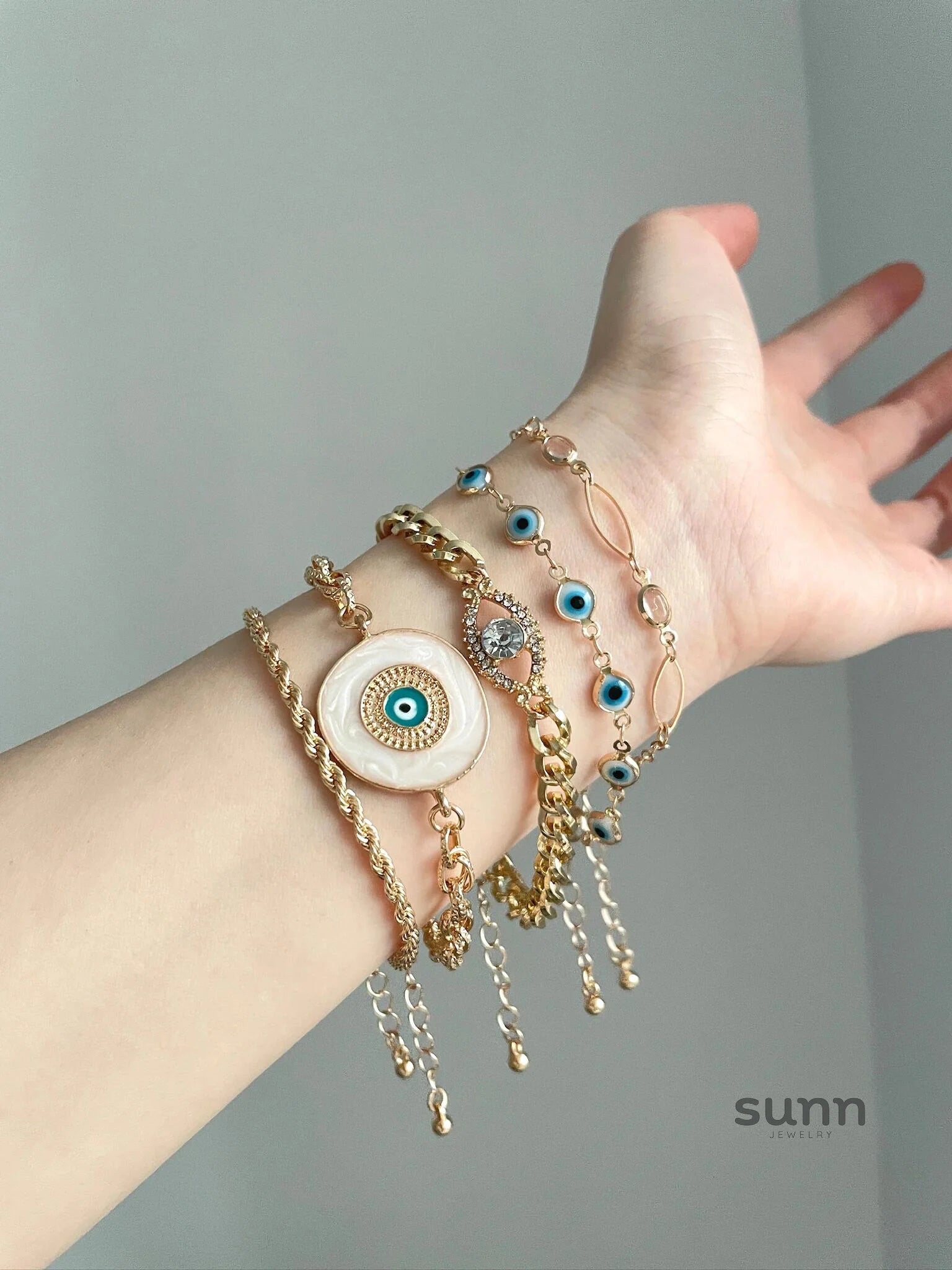 Jaimee Beaded Evil Eye Bracelet Set