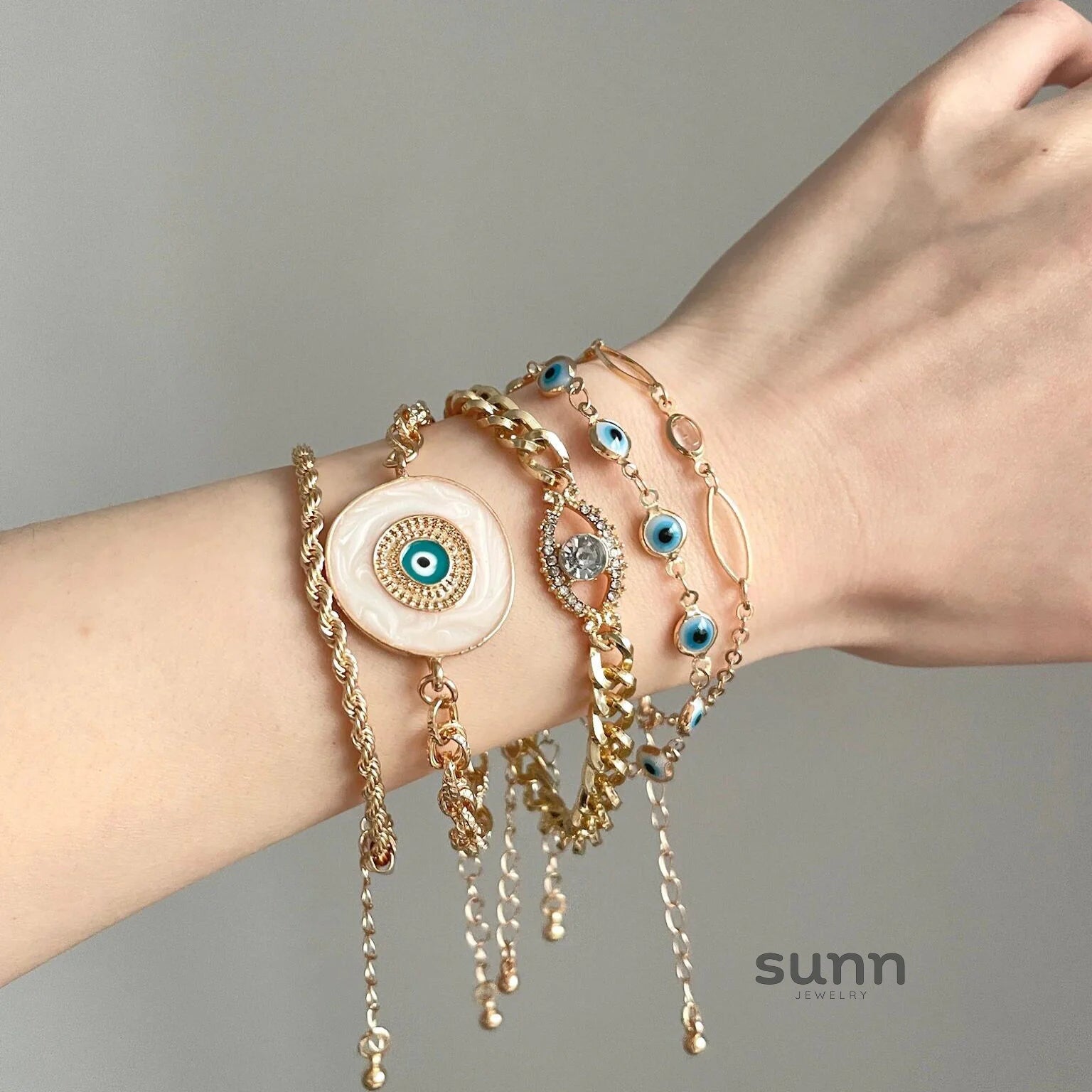 Jaimee Beaded Evil Eye Bracelet Set