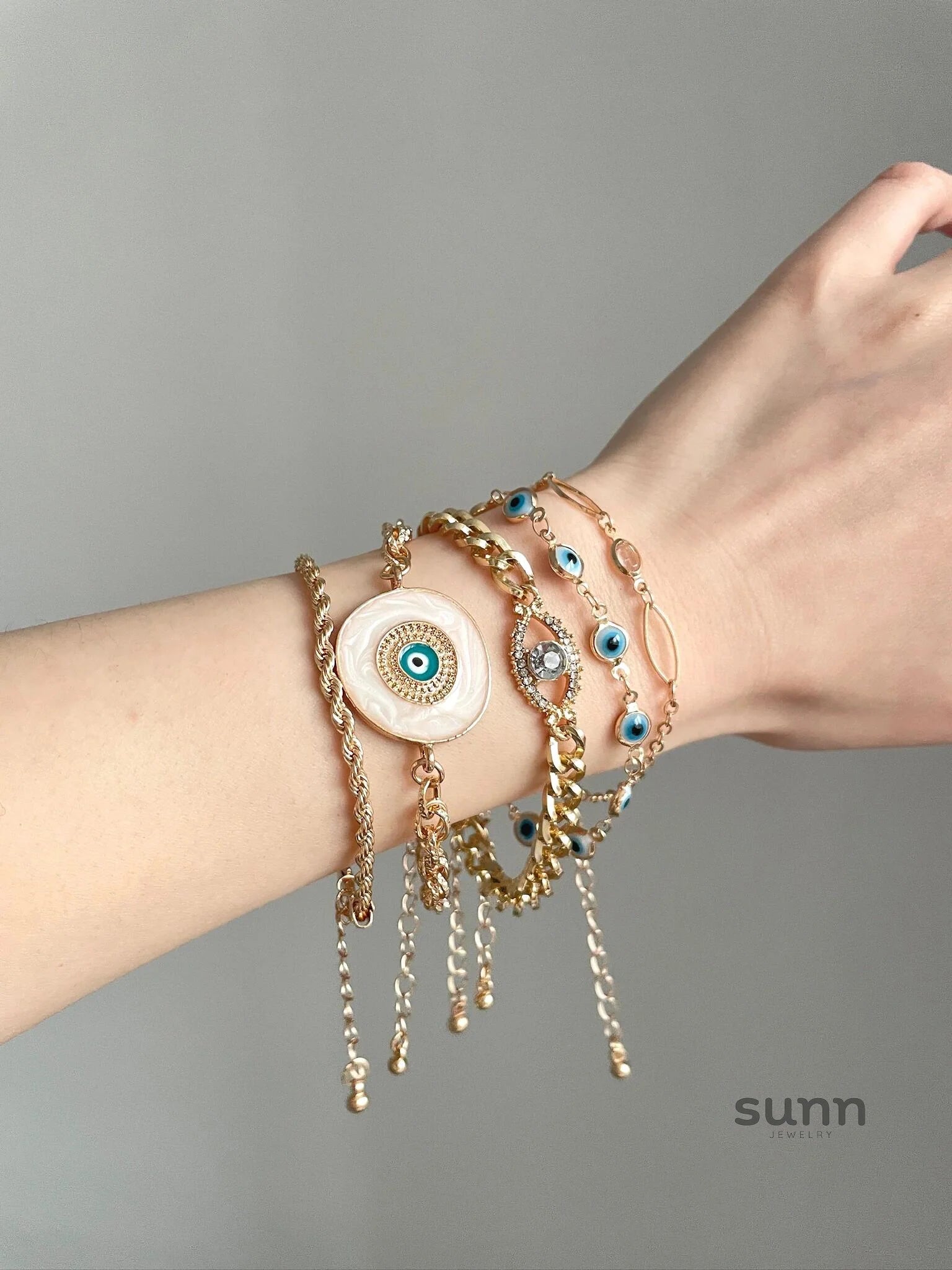 Jaimee Beaded Evil Eye Bracelet Set
