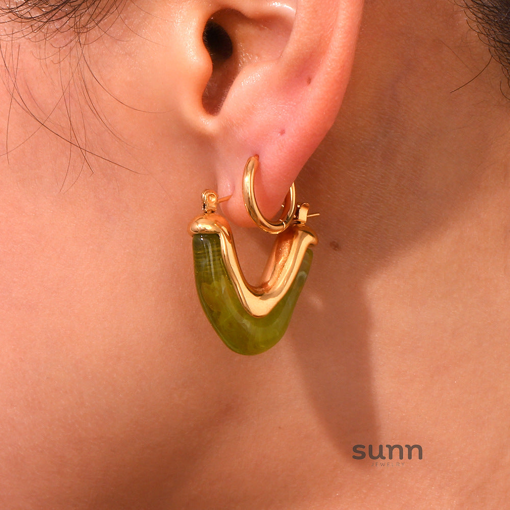 Jaimee Geometric Drop Earrings [CYLDK1R1]