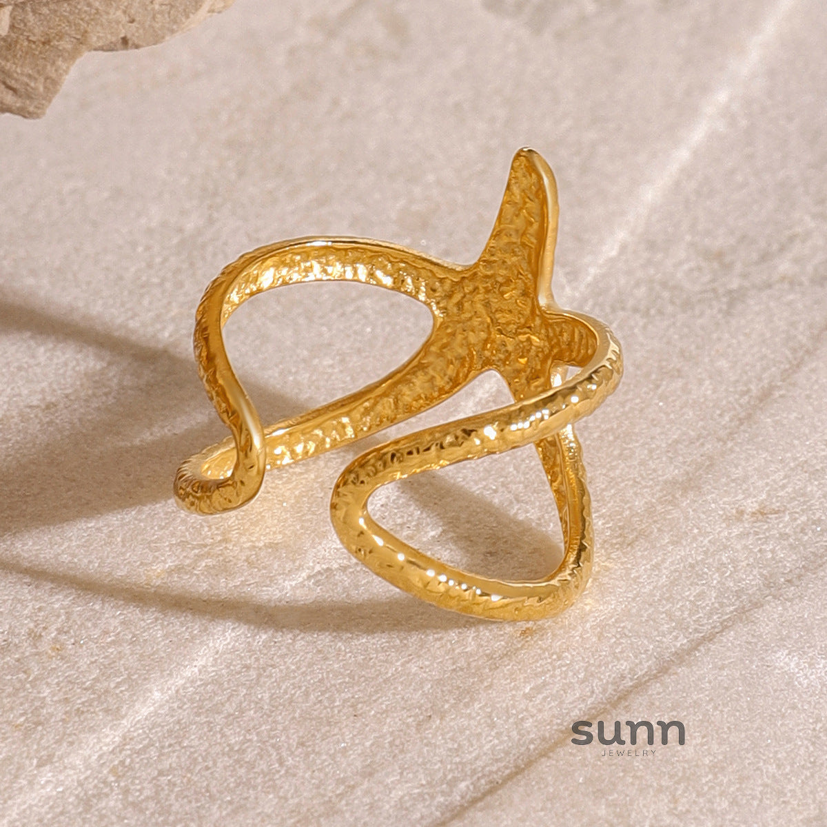 Jaiyana Starfish Open Ring [3Q80SBLK]