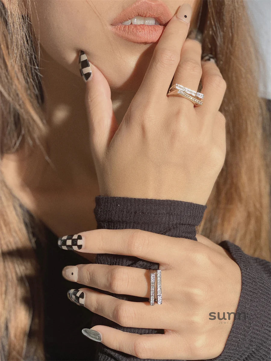 Jala Layered Zirconia Ring