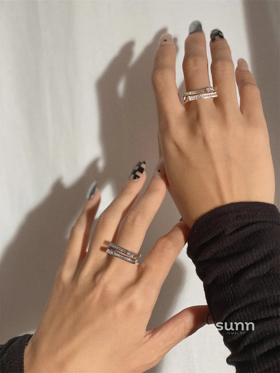 Jala Layered Zirconia Ring