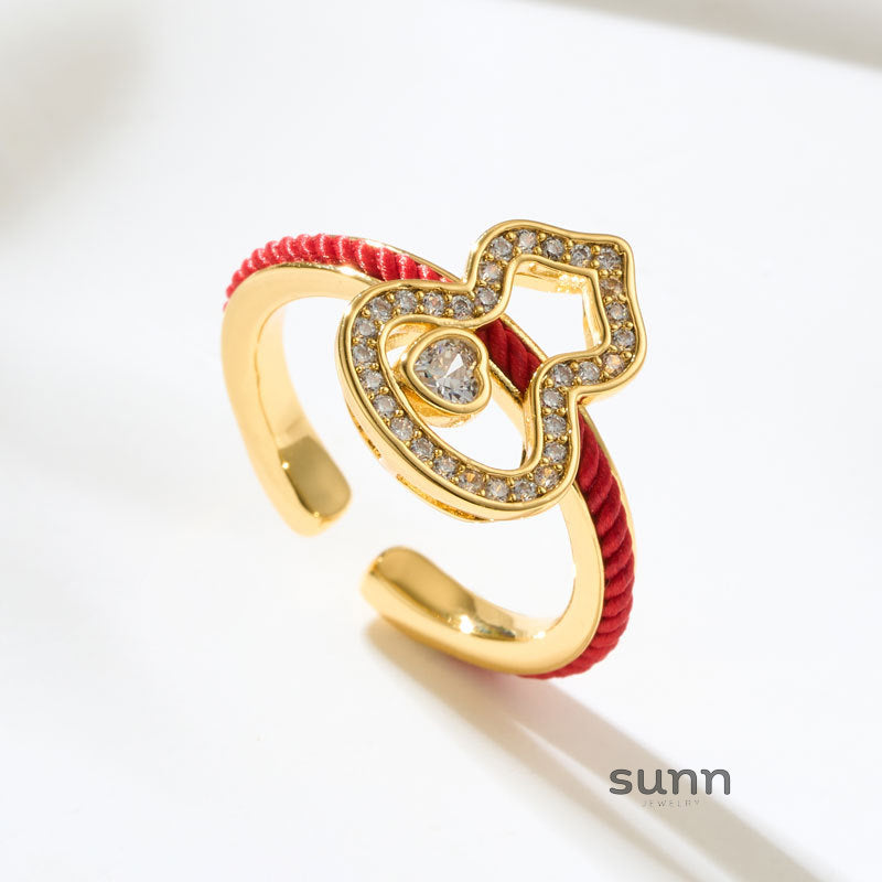 Jalayah Red String Gourd Ring [HATOFQ77]