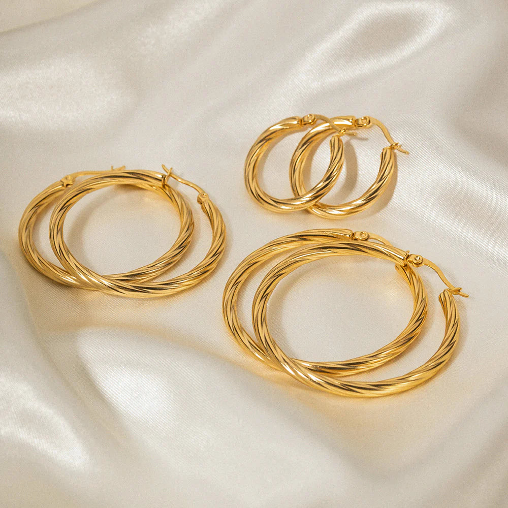 Jaleyah Cable Hoop Earrings