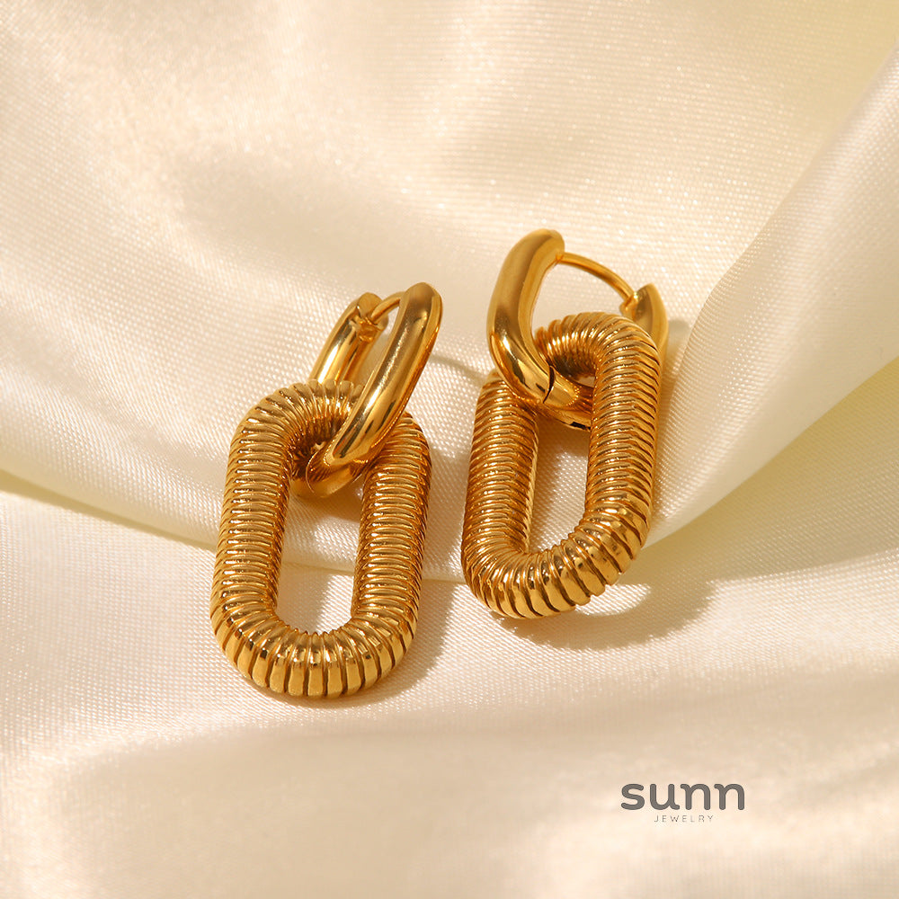 Jaliya Geometric Chain Earrings [PO151NJJ]