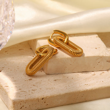 Jaliya Geometric Chain Earrings [M3XD0REP]