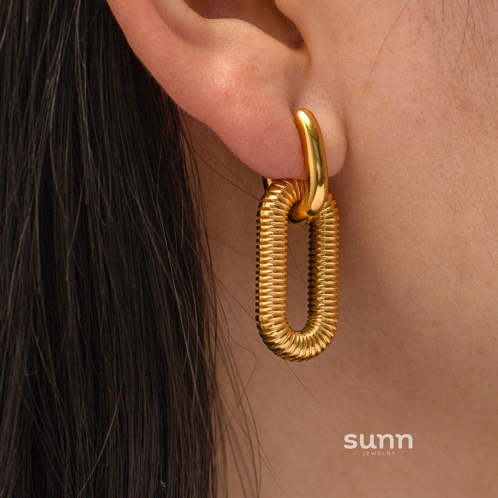 Jaliya Geometric Chain Earrings [8OR66Z9A]