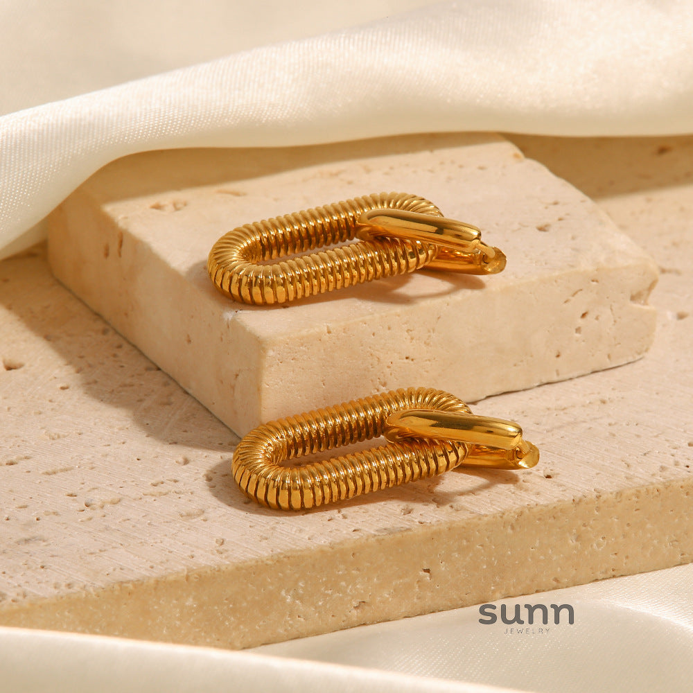 Jaliya Geometric Chain Earrings [SPWL2I69]